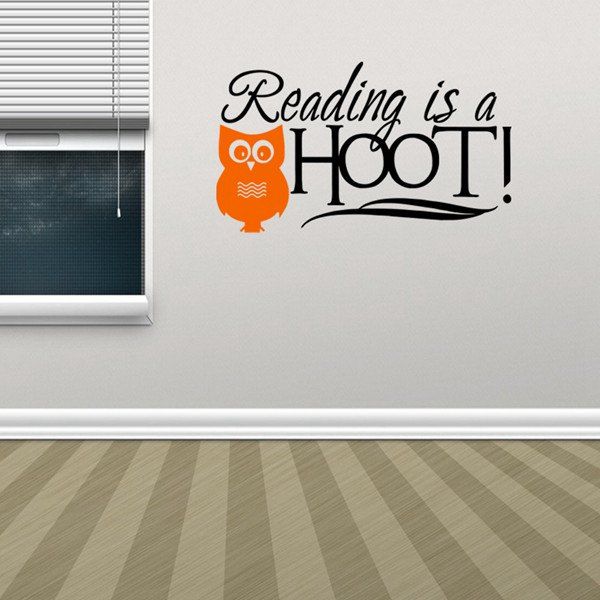 

Originality Owl and Letters Pattern DIY Wall Sticker, Black and orange
