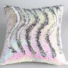 Creative DIY Pattern Iridescent Silvery Two Tone Sequins Pillow Case - COLORMIX 