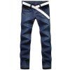 Fit Mid Wash Skinny Legs Thin Jeans For Men - Bleu profond 34