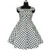 Retro Polka Dot Convertible Flouncing Dress - Blanc 2XL