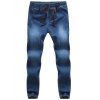 Casual Drawstring ceinture élastique bas ample Jeans pour les hommes - Moyen Bleu 2XL