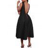 Jewel Neck Backless Midi Dress - Noir S