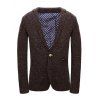 One Button Knit Blends Polka Dot Lining Lapel Long Sleeve Men's Blazer - Brun Légère 2XL