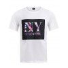 BoyNewYork Floral Applique T-Shirt - WHITE XL