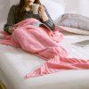 High Quality Yarn Knitted Mermaid Tail Blanket - PINK L