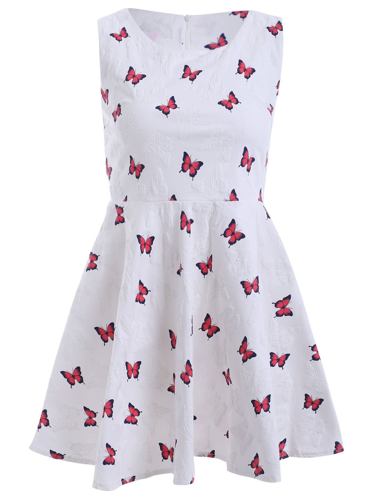 

Guipure Butterfly Pattern Dress, White