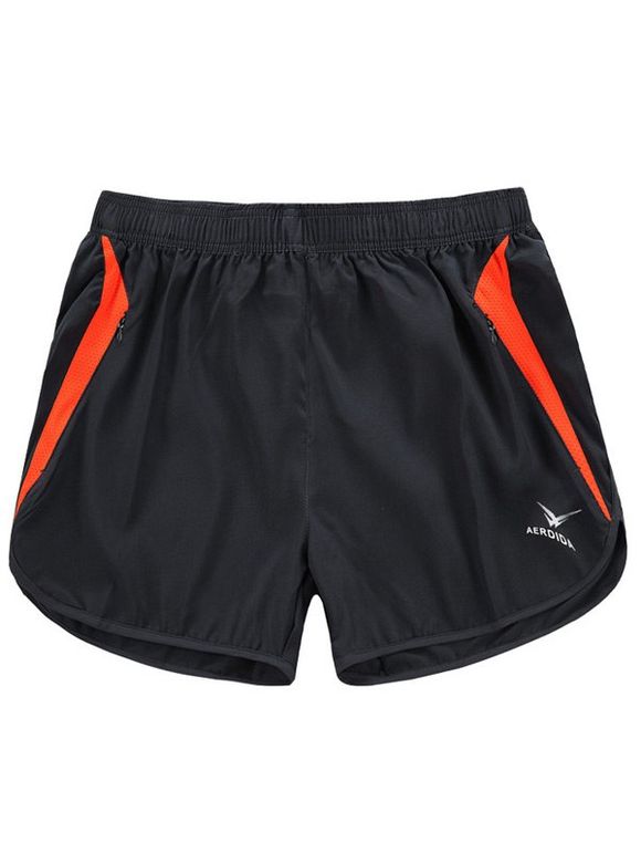 Poches Zipper ample Shorts taille élastique Quick-Dry Spliced ​​Men  's - gris foncé L