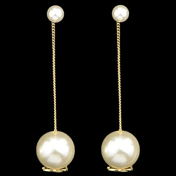 Paire de élégante perle de Faux double Boucles d'oreilles pour les femmes - d'or 