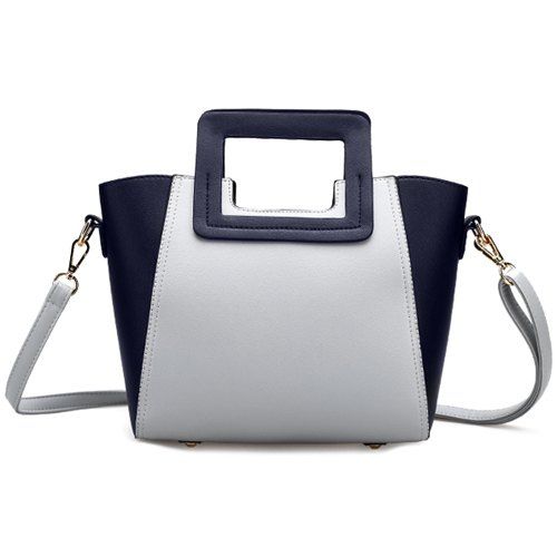 Trendy Bouton Snap et Color Block design Femmes  's sac fourre-tout - Gris 