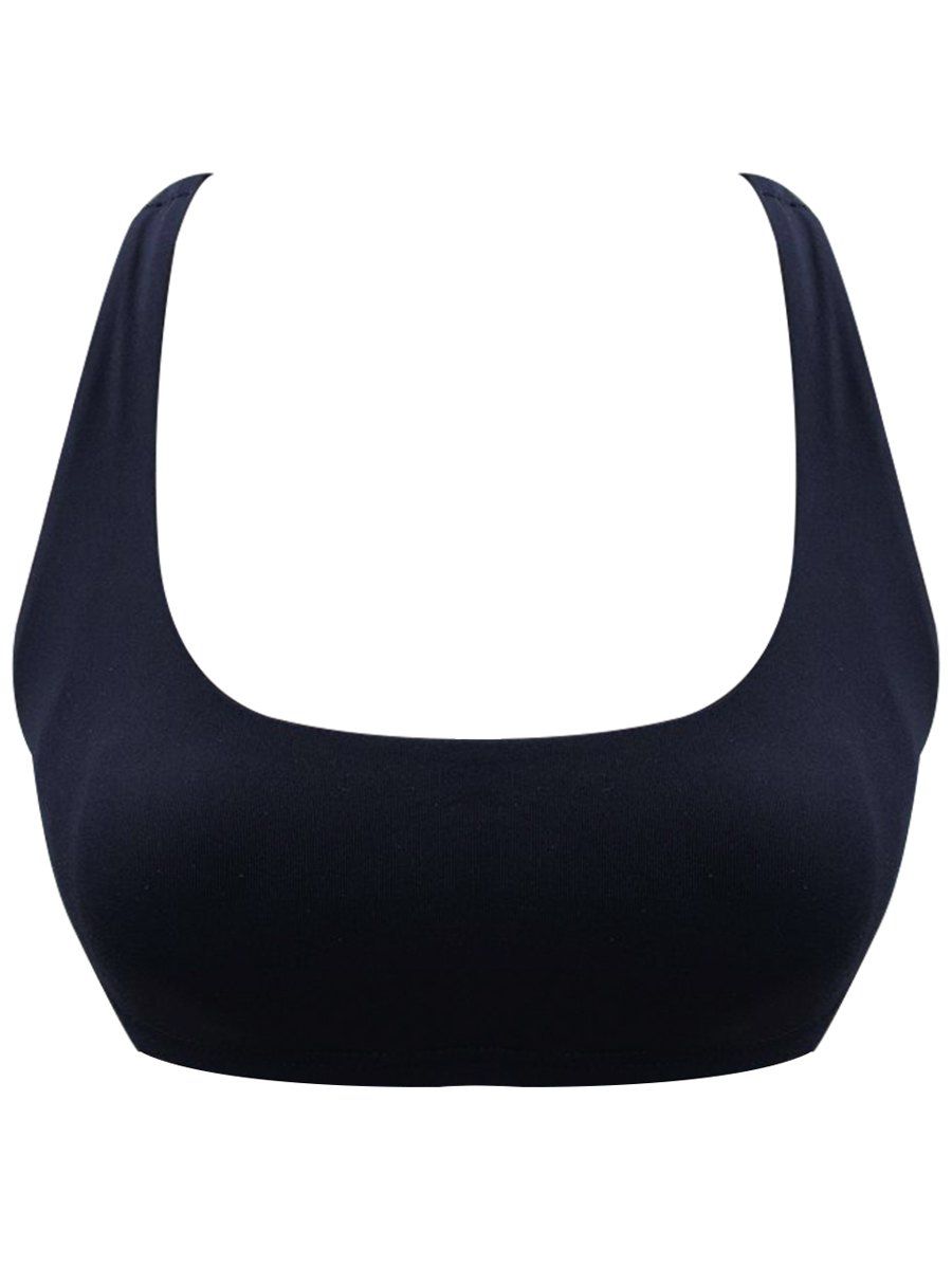 

Hollow Out Crossback Racerback Bra, Black