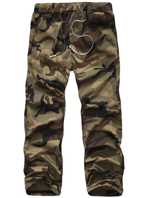 Pantalon à lacets Camouflage Plus Size Straight Leg Men  's - Terreux 38