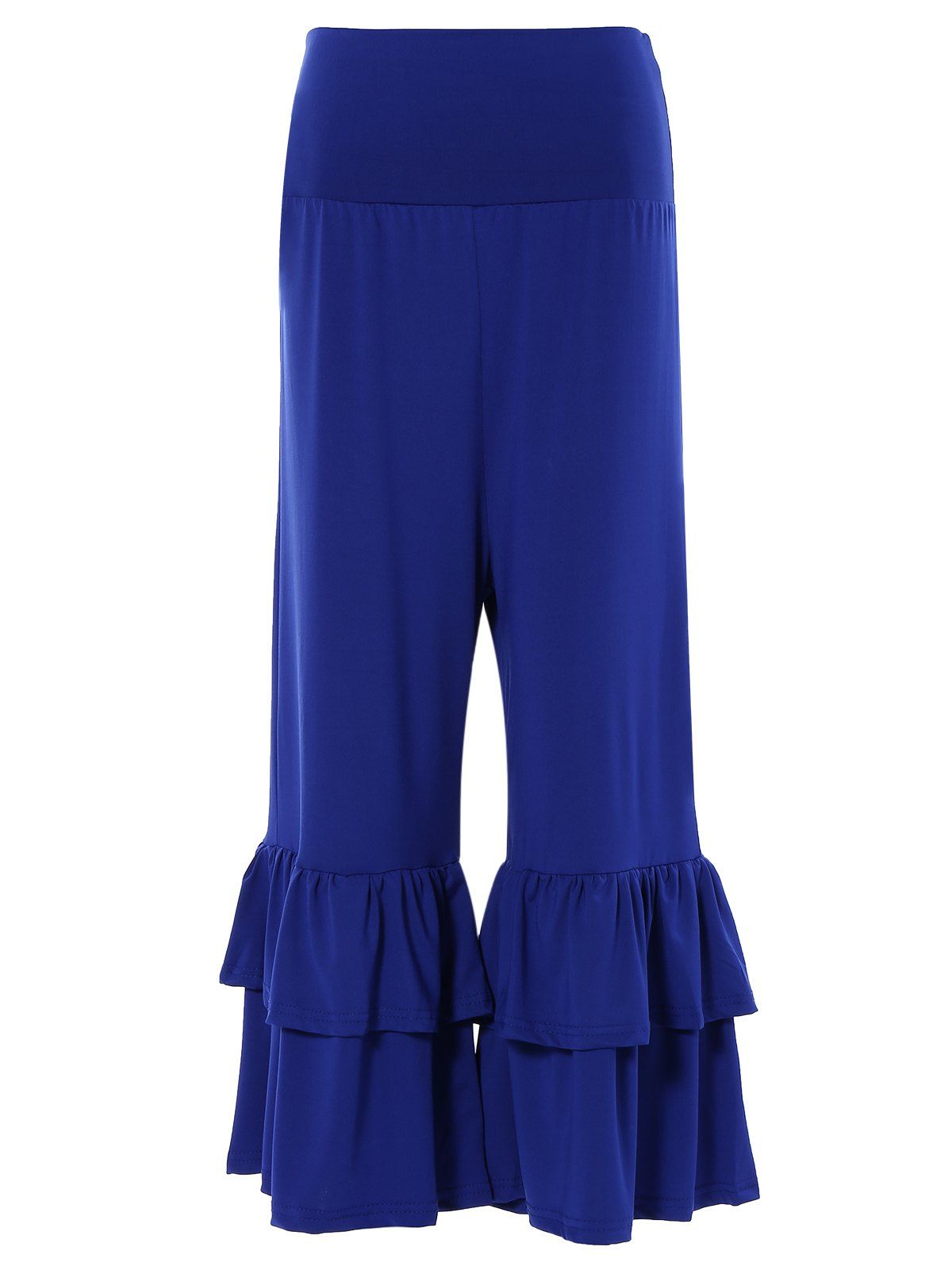 

Tiered Ruffled Capris, Blue