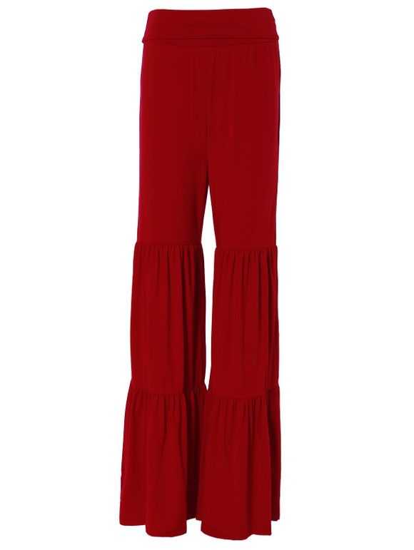 Tiered Ruffled Pants - Rouge M