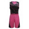 Splash-Ink Pattern V-Neck Sleeveless Sport Suit ( Tank Top + Shorts ) - Rose 5XL