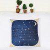 Chic style inspirée Lune et Star Square Design Caisse d'oreiller - Bleu profond 