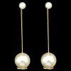 Paire de élégante perle de Faux double Boucles d'oreilles pour les femmes - d'or 