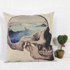 Vintage Fantacy Flax Skull Ocean Design Office Pillow Case - Noir et Brun 
