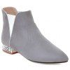 Leisure Suede and Pointed Toe Design Women's Ankle Boots - GRAY 38