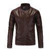 Zip-Up Stand mode Collar manches longues hommes d  'PU-Leather Jacket - Brun 5XL