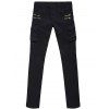 Side élégant poches Zippers design Slim Fit Pantalons simple pour les hommes - Noir 3XL
