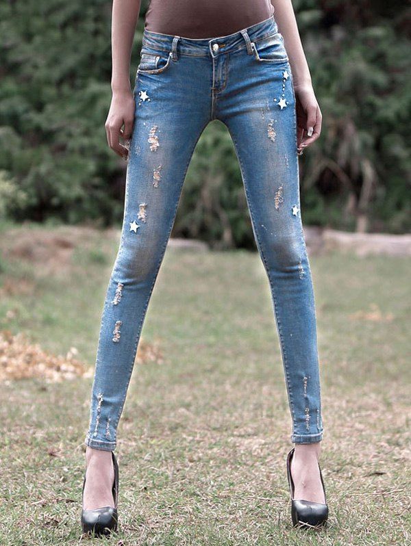 light colored ripped jeans