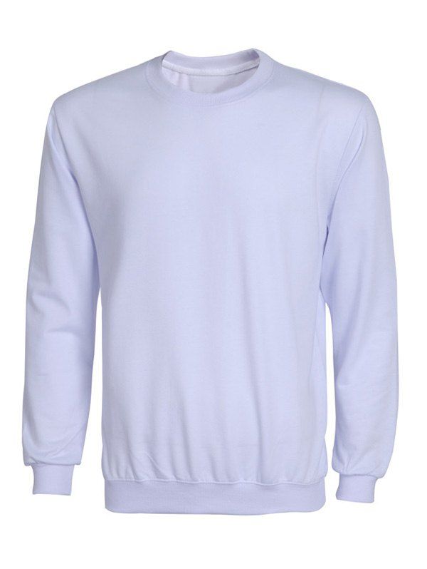 

Rib Splicing Long Sleeve Solid Color Men's Sweatshirt, White
