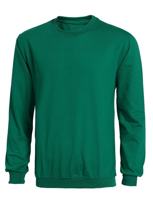 

Rib Splicing Long Sleeve Solid Color Men's Sweatshirt, Deep green
