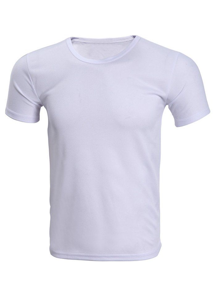 

Solid Color Short Sleeve Men's T-Shirt, White