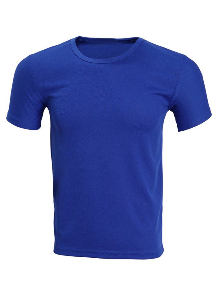 

Solid Color Short Sleeve Men' T-Shirt, Sapphire blue