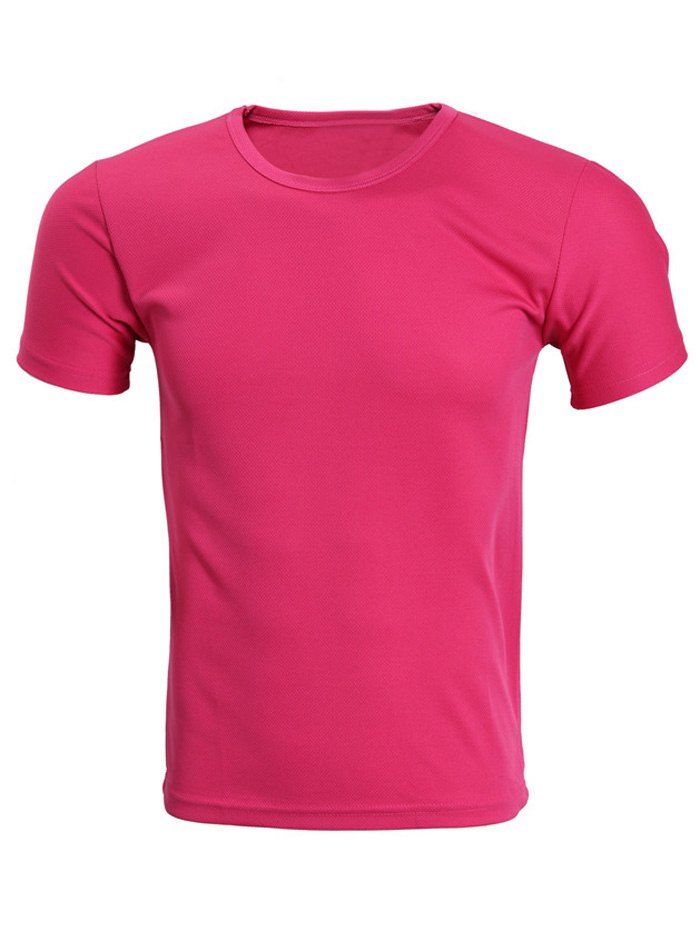 

Solid Color Short Sleeve Men's T-Shirt, Rose red, Solid Color Short Sleeve Men' T-Shirt, Rose red