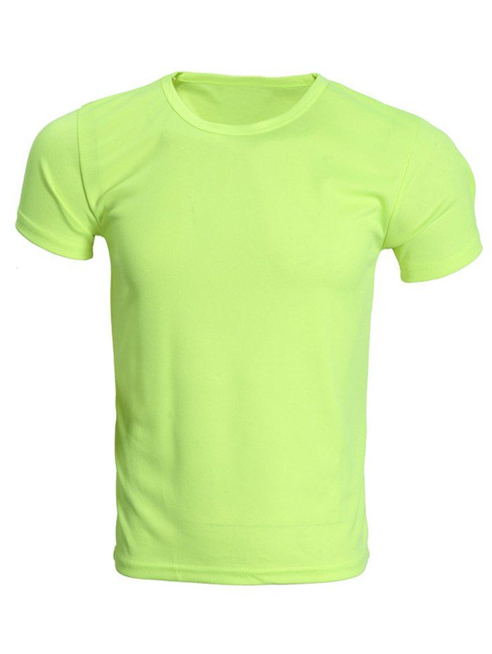 

Solid Color Short Sleeve Men' T-Shirt, Neon green