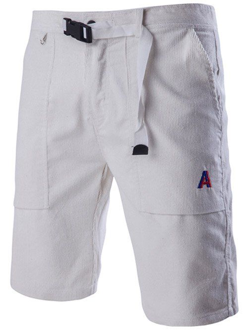 Nouveauté taille coulissée design Shorts côtelé pour hommes - Blanc 3XL