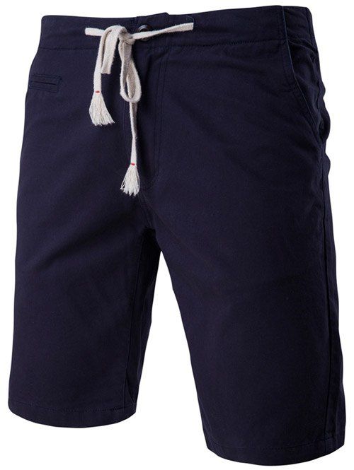 Chic Faux-poches design taille coulissée Shorts pour hommes - Cadetblue L