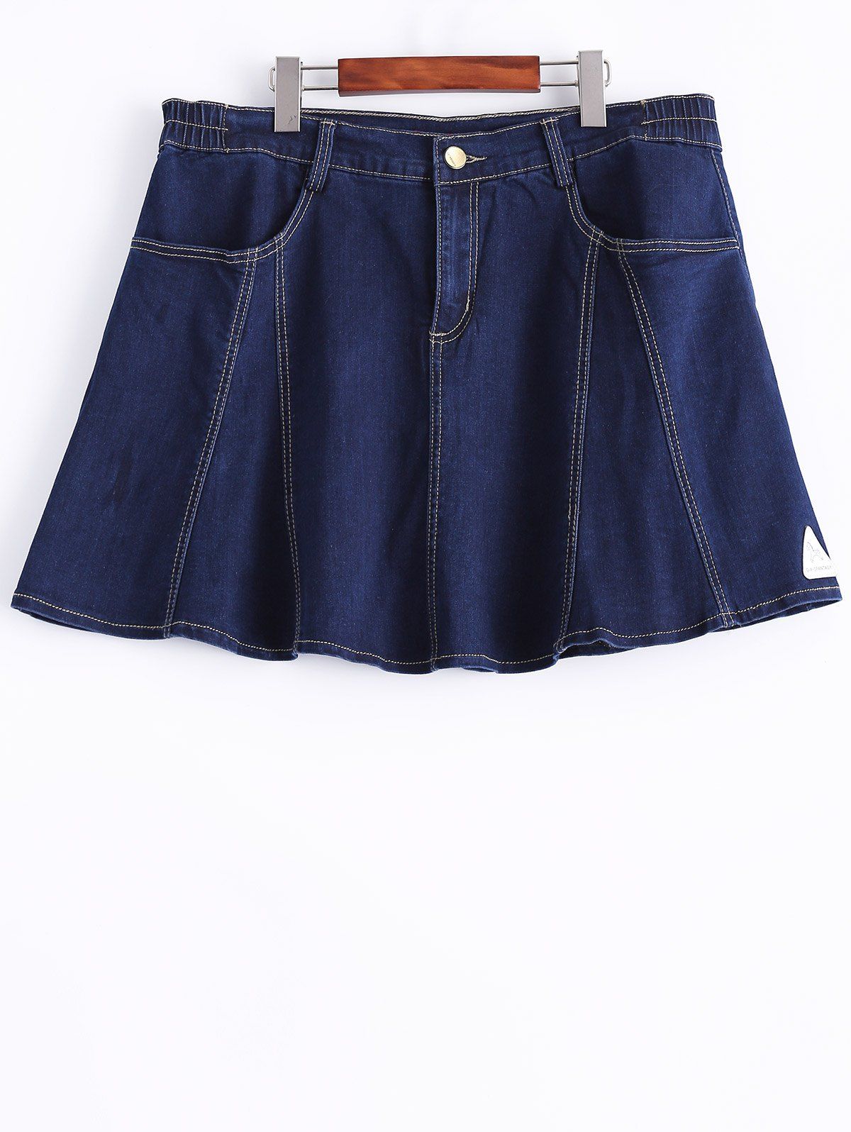 plus size denim skater skirt