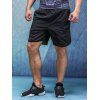 Trous Quick-Dry design Splicing taille élastique droites Shorts s 'Leg Men - Noir 2XL