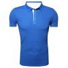 Classique col rabattu manches courtes Polo T-shirt pour les hommes - Bleu L