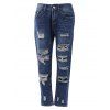 s 'Jeans Trendy brisé Trou de poche design Femmes - Bleu profond 28