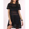 Street Style See-Through Striped Dress Mesh pour les femmes - Noir XL