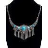 Chic Emboss Faux Collier Turquoise - Argent 