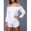 Off The Shoulder Striped Romper - Rayure XL