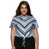 Trendy V-Neck 1/2 Sleeve Striped T-Shirt For Women - multicolore 4XL