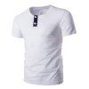 Classique col rond Design Bouton manches courtes T-shirt pour les hommes - Blanc XL