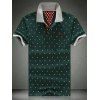 Élégant Col Polo manches courtes Slim Anchor T-shirt imprimé pour les hommes - vert foncé M