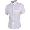 Bouton de la personnalité Fly Men  's shirt col manches courtes T-shirt - Blanc XL