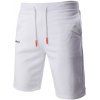 Lettre brodée taille coulissée Shorts pour hommes - Blanc 2XL