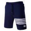 Stripes conception taille coulissée Casual Shorts pour hommes - Bleu Violet 2XL
