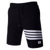 Stripes conception taille coulissée Casual Shorts pour hommes - Noir 2XL