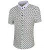 Leaves Print Men's Short Sleeves Button-Down Shirt - multicolore 3XL
