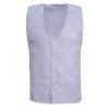 Solide Couleur col en V unique poitrine design Men 's Waistcoat - Blanc 3XL