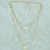 Vintage Hammered Disc Bar Collier Layered - d'or 